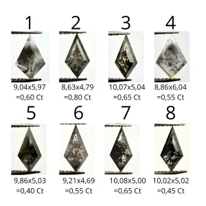 Gold ring with kite salt'n'pepper diamond BILL Thumbnail