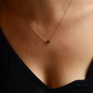 Gold necklace with hexagon salt and pepper diamond PERTH Thumbnail