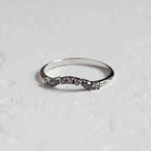 Curved wedding ring with salt and pepper diamonds WESTON Thumbnail