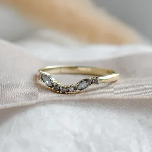 Curved wedding ring with salt and pepper diamonds WESTON Thumbnail