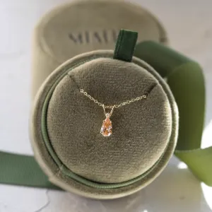 Gold pendant with orange lab grown diamond and classic diamond SOLARIS Thumbnail