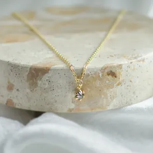 Dainty gold pendant with salt and pepper diamond CADIE Thumbnail