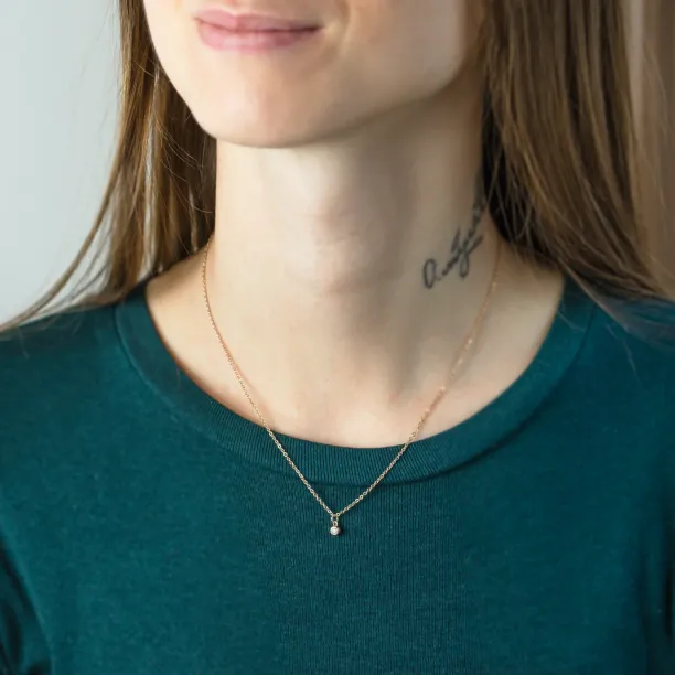 Gold bezel necklace with black diamond BLAKELEY Image