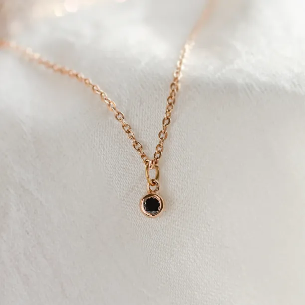 Gold bezel necklace with black diamond BLAKELEY Image