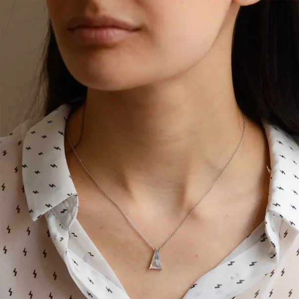 Gold pendant with triangle moss agate ZUZY Image