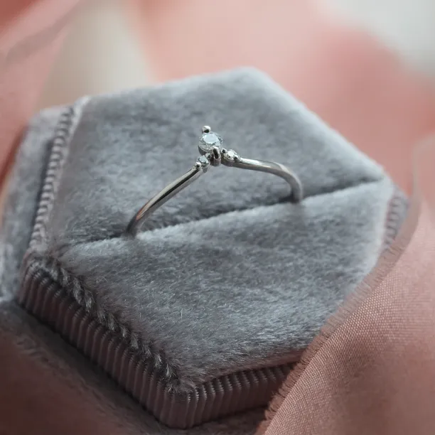 Fine gold ring with lab created diamonds JANA Image
