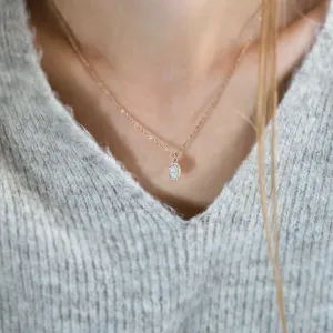 Gold necklace with lab created diamonds GRANA Thumbnail