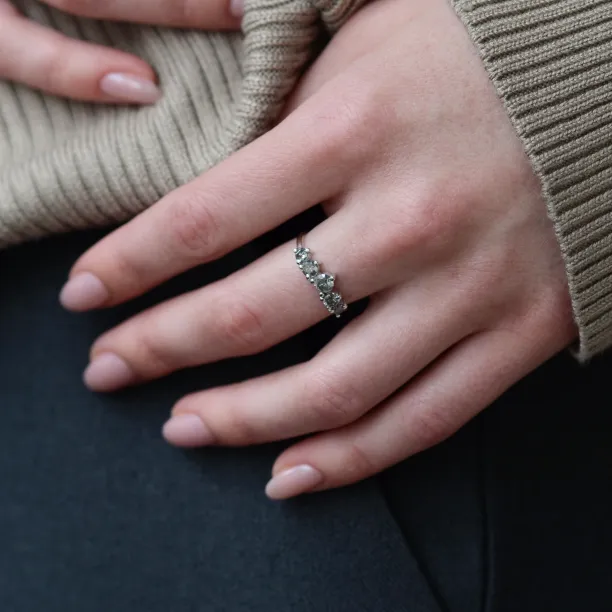 Slightly curved salt and pepper diamond ring FERO Image