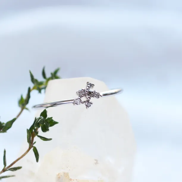 Minimalist cluster salt and pepper diamond ring TILPI Image