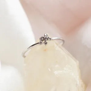 Minimalist cluster salt and pepper diamond ring TILPI
