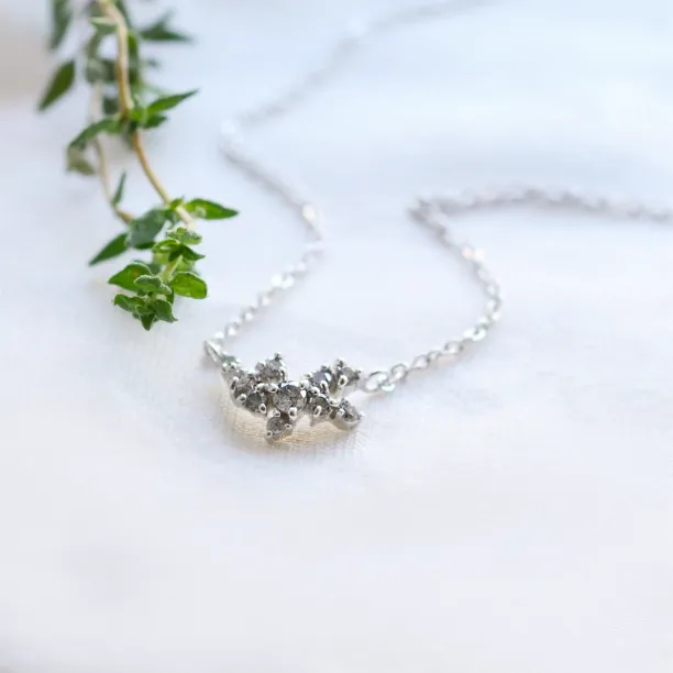 Gold cluster salt'n'pepper diamond necklace CLARISA Image