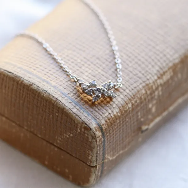 Gold cluster salt'n'pepper diamond necklace CLARISA Image