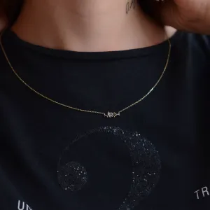 Gold necklace with salt and pepper diamonds KLARI Thumbnail