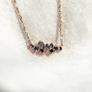 Gold necklace with salt and pepper diamonds KLARI