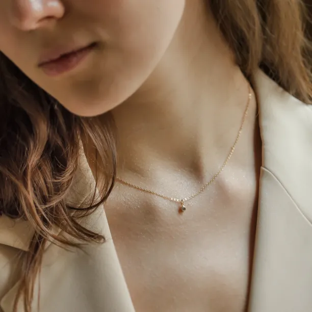 Gold bezel salt´n´pepper diamond pendant ISLEEN Image