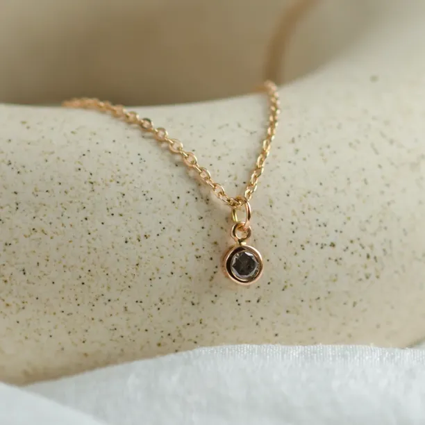 Gold bezel salt´n´pepper diamond pendant ISLEEN Image