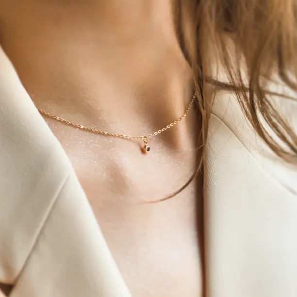Gold bezel salt´n´pepper diamond pendant ISLEEN Image