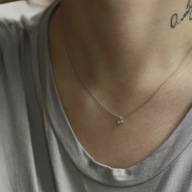 Gold bezel salt´n´pepper diamond pendant ISLEEN Image