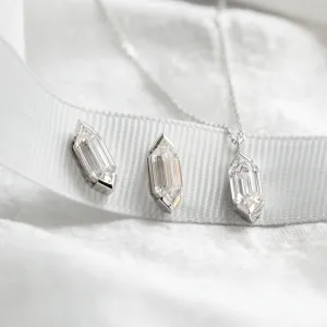 Gold hexagon moissanite pendant FINA Thumbnail