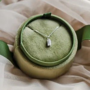 Gold pendant with baguette lab-grown diamond BEBE Thumbnail