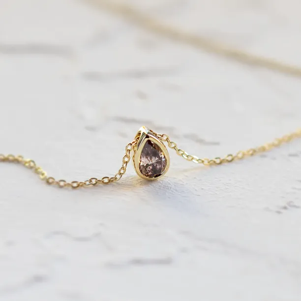 Pink lab created diamond necklace MAEVA Image