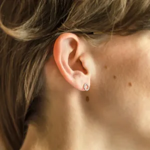 Circle diamond stud earrings CARLEEN Thumbnail
