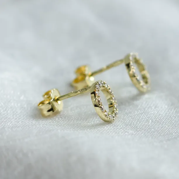 Circle diamond stud earrings CARLEEN Image