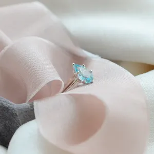Gold ring with blue topaz OLLY Thumbnail