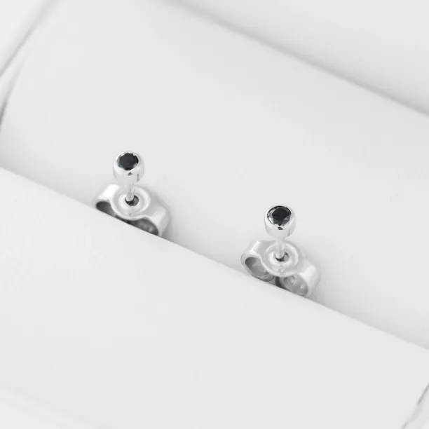 ANY Golden stud earrings with a black diamond Image