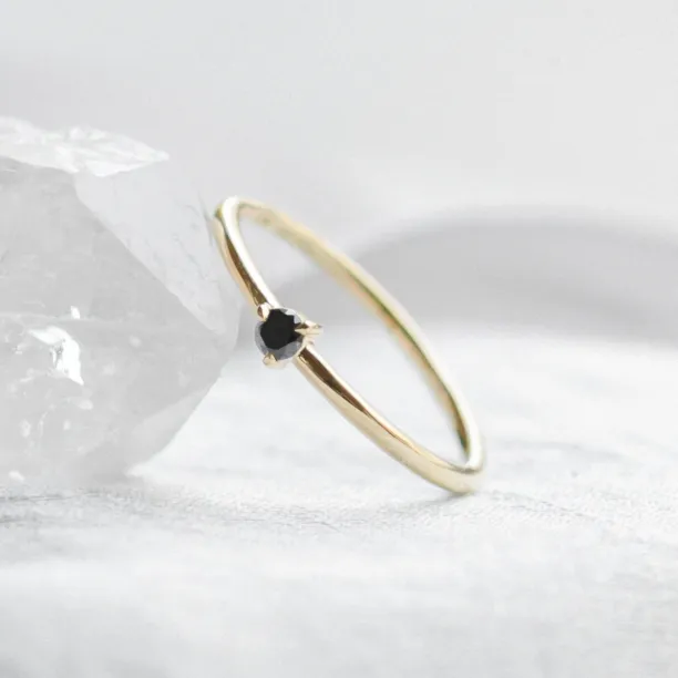 Martini ring with black diamond CAREY Image