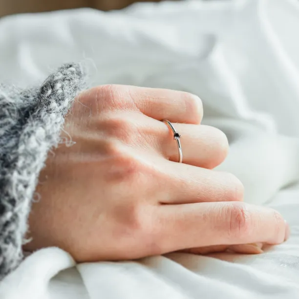 Martini ring with black diamond CAREY Image