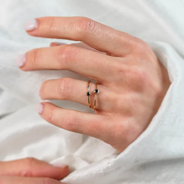 Martini ring with black diamond CAREY Image