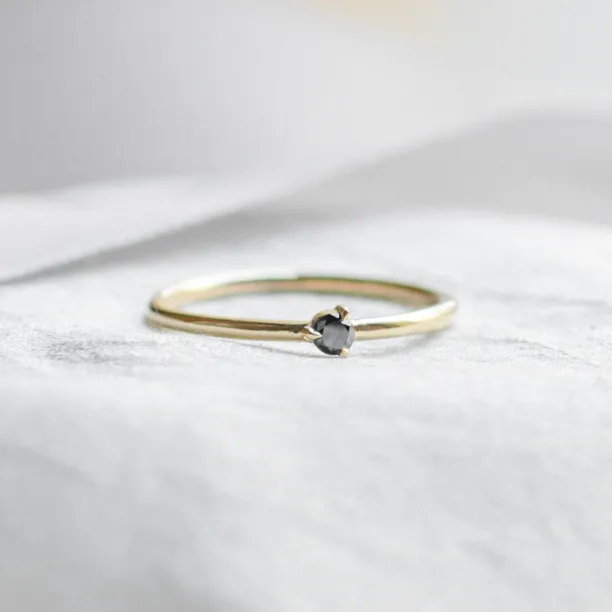 Martini ring with black diamond CAREY Image