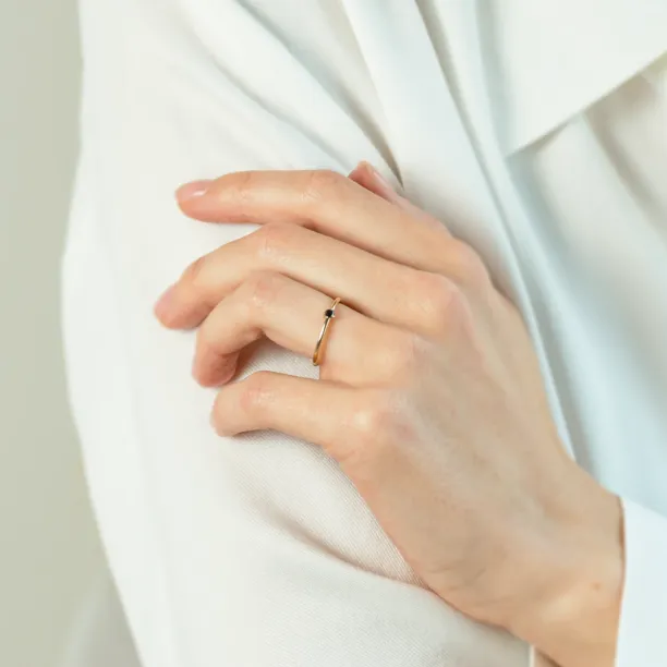 Martini ring with black diamond CAREY Image