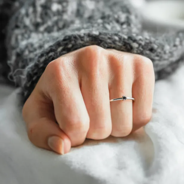 Martini ring with black diamond CAREY Image