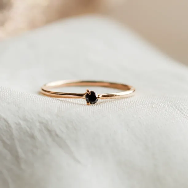 Martini ring with black diamond CAREY Image