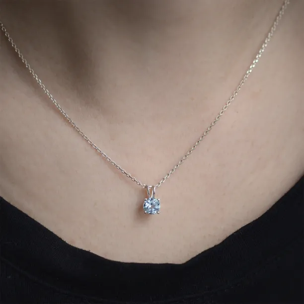Minimalist gold necklace with aquamarine SINEAD Image
