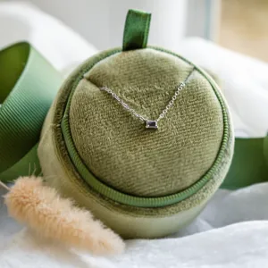 Minimalist necklace with baguette salt and pepper diamond KIEL Thumbnail