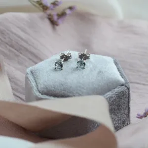 Gold earrings with blue topazes FELI Thumbnail