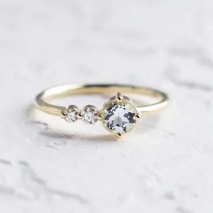 Romantic ring with aquamarine and diamonds AQUA Thumbnail