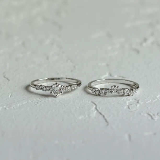Elegant engagement set with diamonds GABRIELE Image
