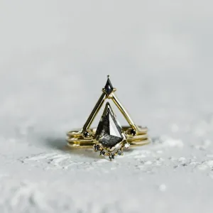 Engagement ring set with salt'n'pepper diamonds MEGHAN Thumbnail
