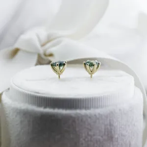 Gold earrings with moss agate REBE Thumbnail
