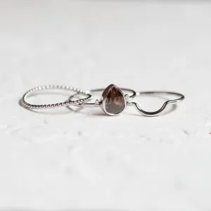 Gold engagement set with pear salt and pepper diamond MEGGIE Thumbnail