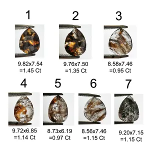 Gold engagement set with pear salt and pepper diamond MEGGIE Thumbnail