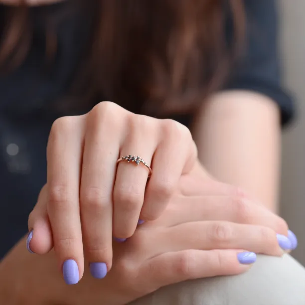 Gold ring with black diamonds CLARA Image