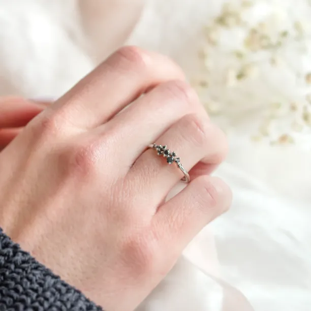 Gold ring with black diamonds CLARA Image