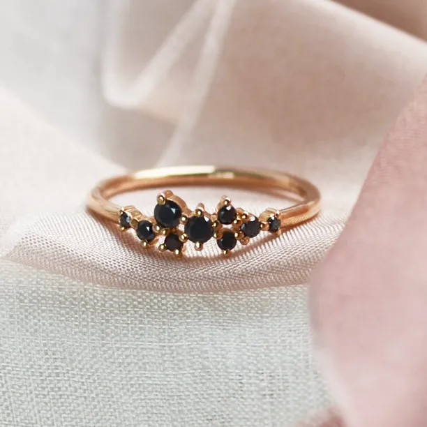 Gold ring with black diamonds CLARA Image