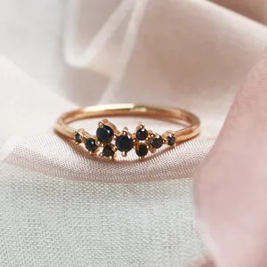Gold ring with black diamonds CLARA Thumbnail