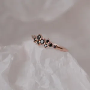 Gold ring with black diamonds CLARA Thumbnail